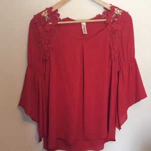 Red bell sleeve house